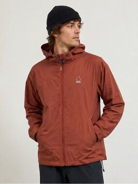 Sierra Designs Men’s XL Hooded Windbreaker Lightweight Outdoor Shell Rust